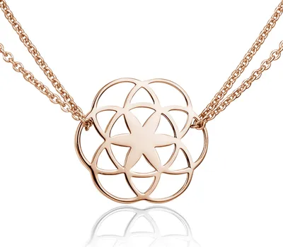 Produktbild von MATERIA Damen Kette Lebensblume Rosegold 42-47cm - Blume des Lebens Schmuck 925 Silber vergoldet KA-450-rose