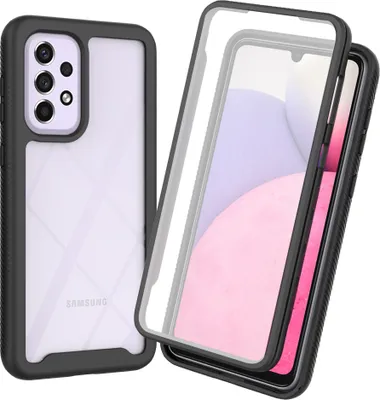 Immagine prodotto di Custodia per Samsung Galaxy A33 5G, paraurti con protezione dello schermo integrata a 360° custodia protettiva per tutto il corpo nero