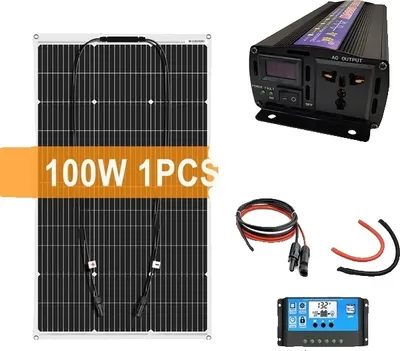 Immagine prodotto di Kit sistema pannello solare, potenza 2000W, batteria Lifepo4 12V 100Ah, 1 pz con inverter