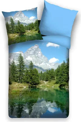 Produktbild von Traumschlaf Wendebettwäsche Panorama Bergsee 155x220 cm + 80x80 cm