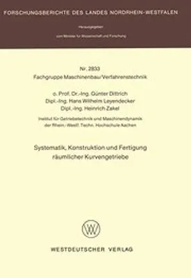 Obrázek produktu pro Systematik, Konstruktion und Fertigung räumlicher Kurvengetriebe