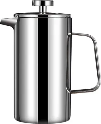 Produktbild von Zimilo 304 Edelstahl French Press Kaffeebereiter, 350ml, Milchaufschäumer Filter, Kaffeemaschine Siebträger