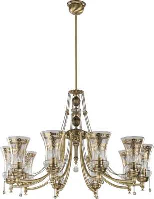 Immagine prodotto di Casa Padrino lampadario in cristallo barocco ottone con patina Ø 80 cm
