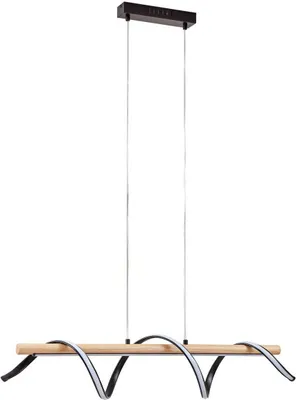 Produktbild von Lindby LED-Hängeleuchte Spiraali, schwarz, Holz, Länge 95 cm