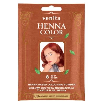Produktbild von VENITA Henna-Pulver Nr. 8 Rubin 25g - pflanzlicher Farbconditioner