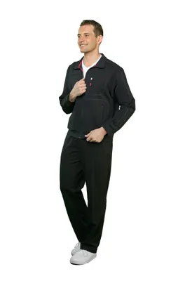 Produktbild von Authentic klein - Herren Sport und Freizeit Jacke aus Baumwollmix in verschiedenen Farben (53033), Farbe:Schwarz (090), Größe:114