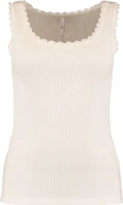 Produktbild von HaILYS Top Weiches ärmelloses Shirt U-Boot Rundhals Spitze Oberteil Größe: M