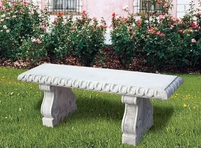 Luxus Barock Gartenbank Garten Sitzbank Grau