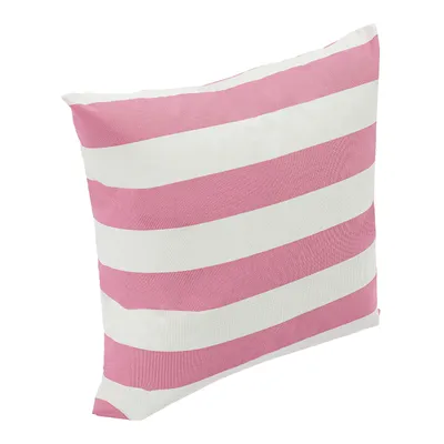 Image de 45x45cm Coussin de canapé imperméable pour l'extérieur, Coussin décoratif moderne à rayures roses et blanches