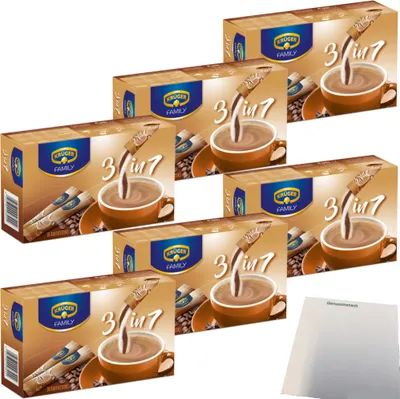 Produktbild von Krüger Family Kaffee-Sticks 3in1 6er Pack (6x180g Packung) + usy Block