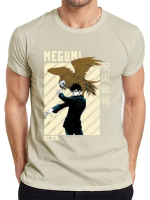 Zdjęcie produktu dla Koszulka męska MEGUMI Jujutsu Kaisen 呪術廻戦 Fushiguro Shikigami Anime Aesthetics, Natural, XL