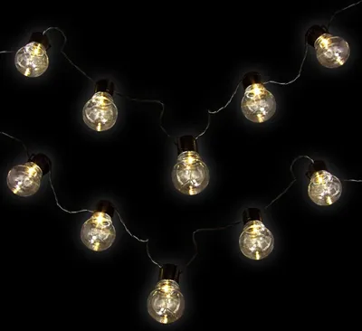 Produktbild von LED Solar Glühlampenlichterkette 1,9m Warmweiß Außen Leuchten Dekoration Garten