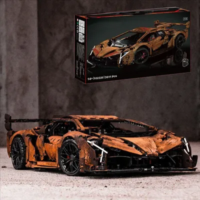 Zdjęcie produktu dla Klocki konstrukcyjne Play KBox 10222B Uszkodzony samochód wyścigowy, 1:8, zabawka montażowa 3611 części Klocki konstrukcyjne Model prezentu