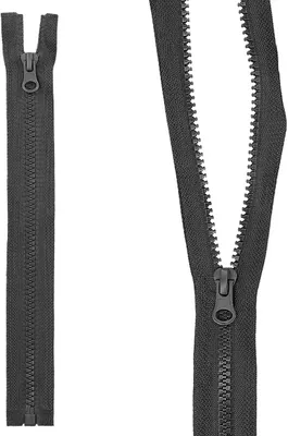 Produktbild von mumbi Reißverschluss teilbar 5mm 25cm schwarz Kunststoff Reißverschlüsse mit Zipper grobe Zähne