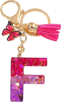 Produktbild von Schlüsselanhänger Alphabet F / Rosa / Schmetterling KP37950
