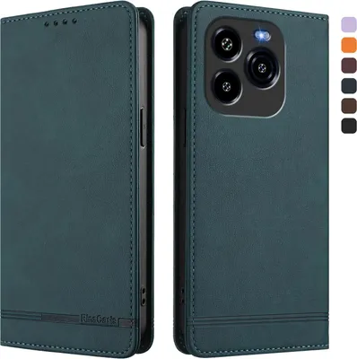 Produktbild von Hülle für Oukitel C65 / C65 Pro, Retro Kunstleder Ständer Klapphülle mit Kartenfächer und Magnetische Grün