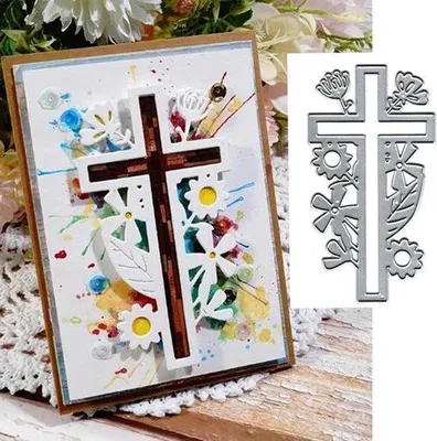 Produktbild von Metallene Kreuzschneidkunst für Kartenherstellung und DIY Scrapbooking - Osterthema