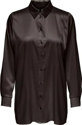 Produktbild von Business Satin Bluse mit Kragen und Knopfleiste Legeres Hemd ONLVICTORIA | XS