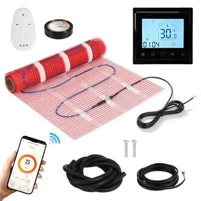 Produktbild von Ikodm Elektrische Fußbodenheizung 150 W/m² 3 m² mit WiFi Thermostat, Heizmatte für Fliesen und Bad