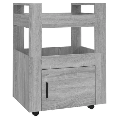 Zdjęcie produktu dla vidaXL Wózek kuchenny szary Sonoma 60x45x80 cm Materiał drewnopochodny
