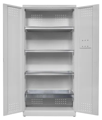 Produktbild von ADB Umweltschrank 40729 lichtgrau 92,0 x 58,0 x 192,0 cm, aufgebaut