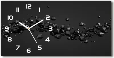 Produktbild von Wanduhr aus Glas – 60x30 cm - Glasbild - Glasuhr - Gehärtetes Glas - weisse-zeiger - 3D-Abstraktion