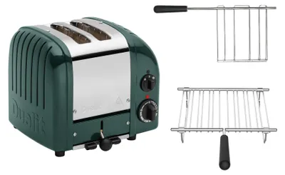 Produktbild von Dualit Toaster Paket 2, 2er Toaster mit Brötchenaufsatz und Sandwichzange Evergreen