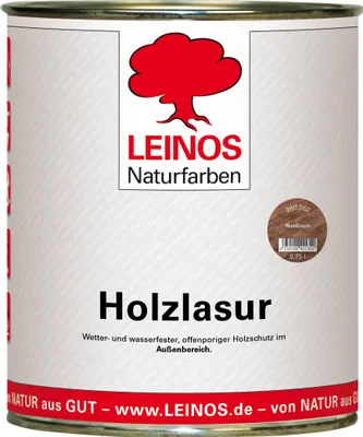 Produktbild von Wetterfeste Holzlasur für Außen 062 Nussbaum 0,75 Liter - offenporiger Holzschutz mit Filmschutz gegen Pilzbefall - für Fenster, Türen, Zäune & Pergolen - wasserabweisend, lasierend