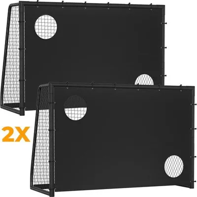 Produktbild von Grosses Fußballtor aus Stahl mit PE-Netz, 300 x 200 x 120 cm.