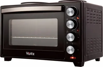 Obrázek produktu pro Malý sporák Oliver Voltz OV51441F40, 3200W, 2 hořáky, 40 l, 100-230C, Dvojité skleněné dveře, Osvětlení, Černý