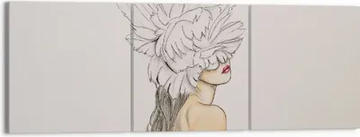 Produktbild von Bild auf Leinwand - Leinwandbild - 3 Teile - Mode Frau Zeichnung - 150x50cm - Wand Bild - Wanddeko - Wandbilder - Leinwanddruck - Bilder - Wanddekoration - Leinwand bilder - Wandbild - CA150x50-4873