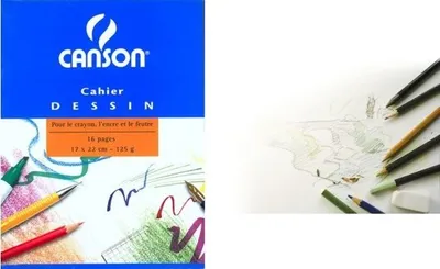 Immagine prodotto di CANSON C200027111 CANSON Zeichenheft, blanko, 120 g/qm, 170 x 220 mm