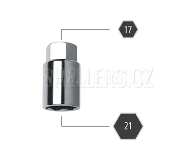 Obrázok produktu pre Adaptér pre skrutky kolies, matice (A17B21); kľúč 17, skrutka 21