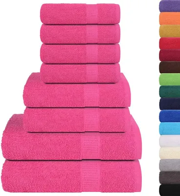 Produktbild von vidaXL 8-tlg. Handtuch-Set FROGN Rosa 360 g/m²