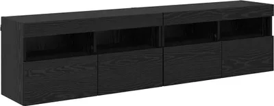 Obrázek produktu pro vidaXL TV nástěnné police 2 ks černé dubové 80 x 30 x 40 cm