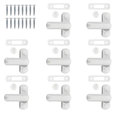 Fenstersicherung, 8 Stück T-förmige Riegel, Aluminium, weiß