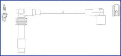 Produktbild von HITACHI 134812 Zündkabelsatz Zündleitungssatz für OPEL Astra G CC (T98) Zafira A (T98) Corsa B Schrägheck (S93) Astra G Caravan (T98) Astra F CC (T92)