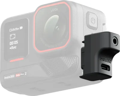 Zdjęcie produktu dla Insta360 Mic Adapter, Adapter mikrofonu kamery, 40 g, Czarny