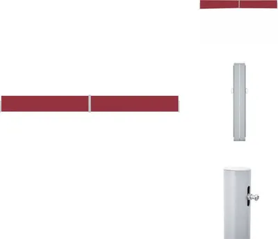 Produktbild von vidaXL Ausziehbare Seitenmarkise 170x1200 cm Rot -  Sonnenschirme & Sonnenschutze