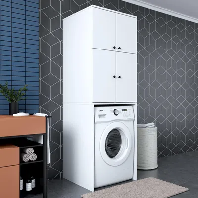 Produktbild von Skye Decor, Hochwertiger Waschmaschinen-Schrank, Weiß, 65x193,6x62,5 cm, E1 Qualität