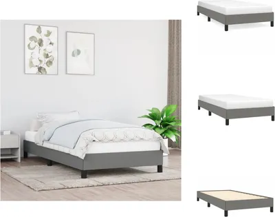 Produktbild von vidaXL Bettgestell Dunkelgrau 100x200 cm Stoff -  Betten & Bettgestelle