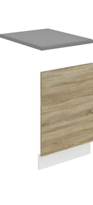 Image de Belini panneau frontal pour lave-vaisselle PO. Façade pour lave-vaisselle largeur 45 cm. Façade pour lave-vaisselle sans poignée, Chêne Sonoma