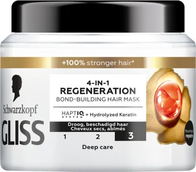 Image de Gliss - Hair Mask - Masque capillaire 4 en 1 - Pour une régénération en profondeur - 400 ml - 1 pièce