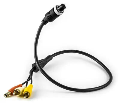 Produktbild von Carmedien 4 Pin Rückfahrkamera Adapterkabel Cinch Adapter (RCA, Video, Audio) 12V 24V Spannungsversorgung Anschlusskabel Niedervoltstecker