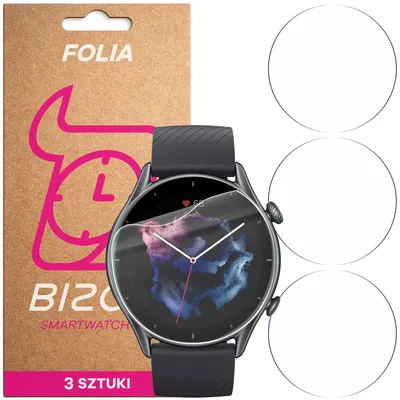 Produktbild von 3x Schutzfolie für den Bildschirm für Amazfit GTR 3, Bizon Watch HydroFlex