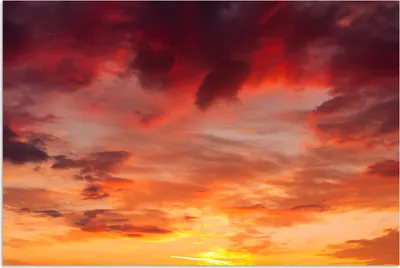 Produktbild von MuchoWow® Poster Wolken - Sonne - Rot 180x120 cm - Fotoplakat