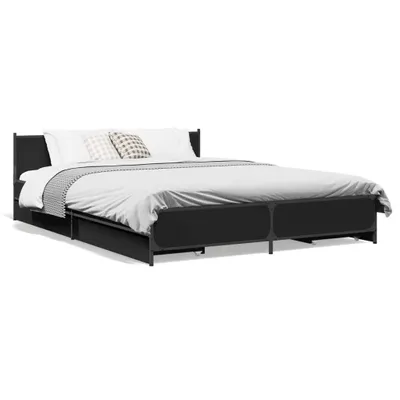 Immagine prodotto di vidaXL Struttura letto con cassetti nera 135x190 cm in materiale ligneo