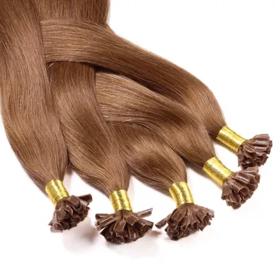 Image de hair2heart extensions de cheveux humains raides - 25 mèches 0,5g 40cm 8/03 blond clair naturel doré