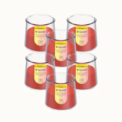 Produktbild von Spaas PureLight Citronella Duftkerzen - Lebendiges Rot - ca. 33Std. - 6 Kerzen