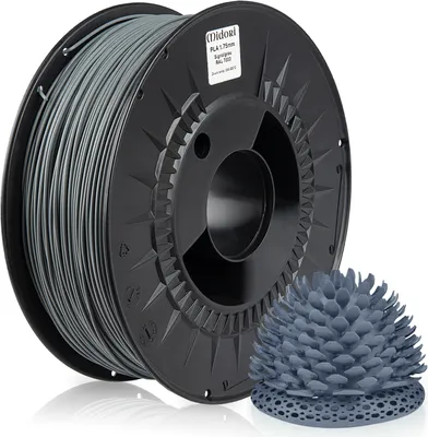 Produktbild von MIDORI® 3D Drucker 1,75mm PLA Filament 1kg Spule Rolle Premium Signalgrau RAL7000